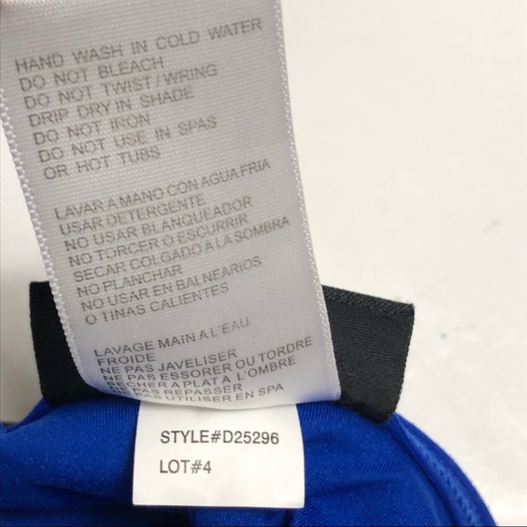 DKNY MAILLOT SWIM SUIT D25296 
one piece black blue stripe button sides - Picture 15 of 17